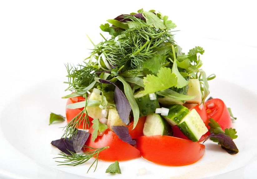 Salad sayuran untuk diet hypoallergenic